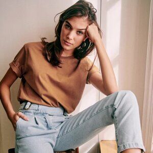 Sezane Conrad t-shirt in Camel